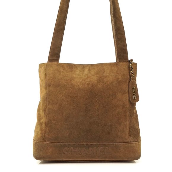 Chanel Handbags - Auth Chanel Tote Bag Deep Brown Suede #3827C28
